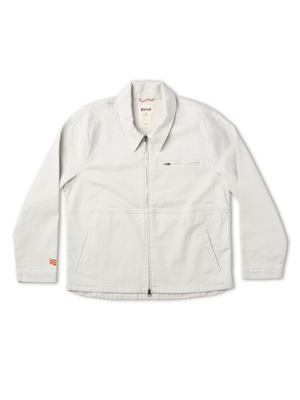 Ripton Twill Sport Utility Jacket Off White Bone Front Zip Pockets Size XS